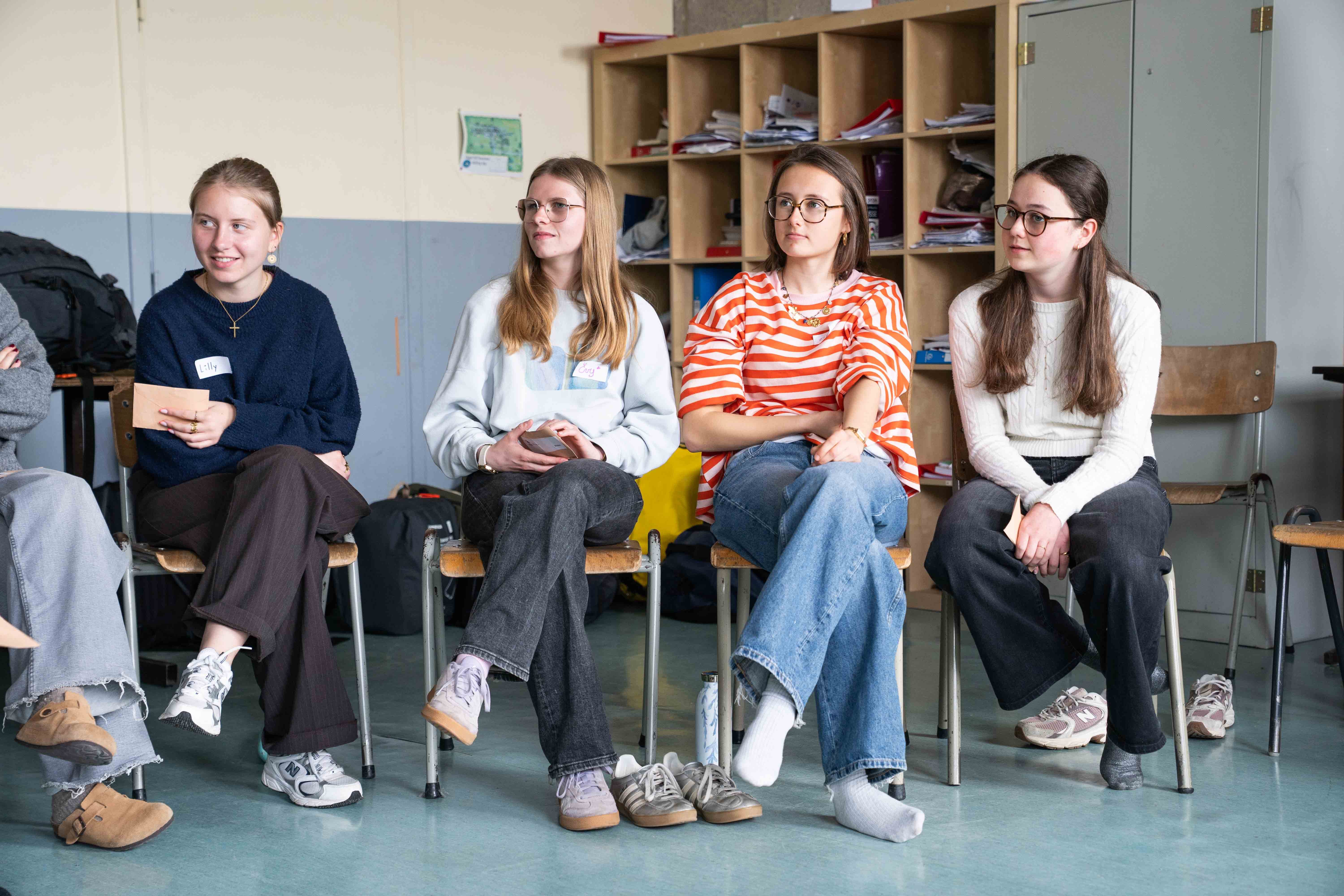 Une classe de secondaire participe à un atelier d'ECMS en Belgique.